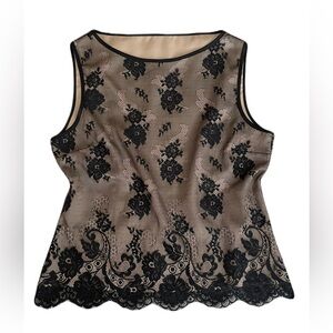 Marks & Spencer Black Lace Trim Top
